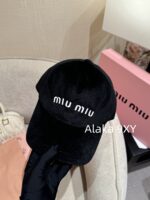 Miumiu gift box packaging/autumn versatile new item24ss heavyduty imported silk velvet material letter logo fisherman hat - Image 4