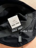 Miumiu gift box packaging/autumn versatile new item24ss heavyduty imported silk velvet material letter logo fisherman hat - Image 9