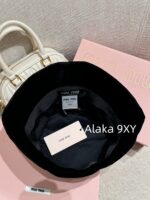 Miumiu gift box packaging/autumn versatile new item24ss heavyduty imported silk velvet material letter logo fisherman hat - Image 14