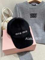 Miumiu gift box packaging/autumn versatile new item24ss heavyduty imported silk velvet material letter logo fisherman hat - Image 18