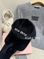 Miumiu gift box packaging/autumn versatile new item24ss heavyduty imported silk velvet material letter logo fisherman hat - Image 19