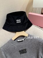 Miumiu gift box packaging/autumn versatile new item24ss heavyduty imported silk velvet material letter logo fisherman hat - Image 22