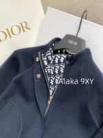 Dior Autumn/Winter Collection  Heavy duty Cashmere Double sided Woolen Jacquard Logo Jacket for Women. Available in two colors - Image 7