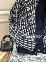 Dior Autumn/Winter Collection  Heavy duty Cashmere Double sided Woolen Jacquard Logo Jacket for Women. Available in two colors - Image 16