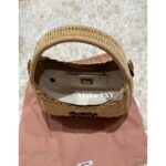 Miumiu Island Vacation Essential   2024 New Series  Heavy Industry Handmade Bamboo Weaving Letter Logo Woven Women's Bag - Image 6