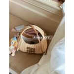 Miumiu Island Vacation Essential   2024 New Series  Heavy Industry Handmade Bamboo Weaving Letter Logo Woven Women's Bag - Image 7