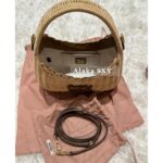 Miumiu Island Vacation Essential   2024 New Series  Heavy Industry Handmade Bamboo Weaving Letter Logo Woven Women's Bag - Image 10