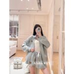 Miumiu24 Early Autumn Fashionable Casual Comfortable Zipper Collar Embroidered Jacket Coat Women/Sports Half Skirt Set Half Skirt - Image 9