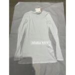 Miumiu High Version) Beautiful Texture Pure Desire Base Shirt White Thin Long SleeveZP Consistent Tencel Cotton Fabric Comfortable and Skin friendly - Image 8