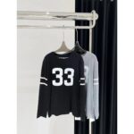 Chrome hearts musthave for trendy girls, early autumn new collectionKluo  The 2024 round neck color blocked printed 33 letter logo jersey is here. Two color selection of imported pure cotton - Image 5