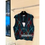 Chanel's "French Retro Street Relaxation" 24A Autumn/Winter New Collection  Women's Vneck Diamond Grid Color blocked Cashmere Sweater. Imported Kashmir cashmere fabric - Image 8