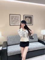 DIOR High Quality 024 AutumnWinter New Collection  Paris map embroidery high neck wool jacquard logo knitted cardigan zipper jacket for women - Image 13