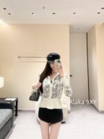 DIOR High Quality 024 AutumnWinter New Collection  Paris map embroidery high neck wool jacquard logo knitted cardigan zipper jacket for women - Image 28