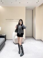 DIOR High Quality 024 AutumnWinter New Collection  Paris map embroidery high neck wool jacquard logo knitted cardigan zipper jacket for women - Image 33