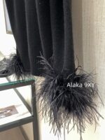 PRADA's "Noble Gold Feeling" 24 Autumn/Winter New Collection  Heavy industry doublelayer ostrich fur cuffs 100 cashmere knitted cardigan women's lazy and versatile temperament top - Image 13