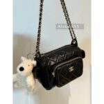 CHANEL's "unpopular non collision bag" 24k autumn and winter new collection  Camera bag/double chain shoulder bag original imported premium lambskin material gift box packaging