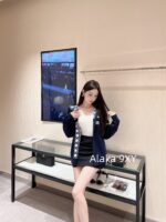 DIOR D  2024 Early Autumn New Collection  Cashmere Jacquard Logo Hoodie with Double sided Zipper Knitted Cardigan Coat for Women. - Image 6