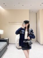 DIOR D  2024 Early Autumn New Collection  Cashmere Jacquard Logo Hoodie with Double sided Zipper Knitted Cardigan Coat for Women. - Image 15