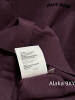 Miumiu Super BeautyWhitening Artifact  24ss Early Autumn New Collection Grape Purple  Color scheme: 100 imported wool knitted cardigan with long sleeves - Image 7