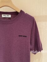 Miumiu Super BeautyWhitening Artifact  24ss Early Autumn New Collection Grape Purple  Color scheme: 100 imported wool knitted cardigan with long sleeves - Image 16