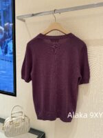 Miumiu Super BeautyWhitening Artifact  24ss Early Autumn New Collection Grape Purple  Color scheme: 100 imported wool knitted cardigan with long sleeves - Image 19
