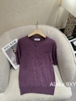 Miumiu Super BeautyWhitening Artifact  24ss Early Autumn New Collection Grape Purple  Color scheme: 100 imported wool knitted cardigan with long sleeves - Image 26