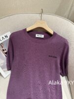 Miumiu Super BeautyWhitening Artifact  24ss Early Autumn New Collection Grape Purple  Color scheme: 100 imported wool knitted cardigan with long sleeves - Image 27