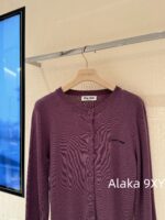 Miumiu Super BeautyWhitening Artifact  24ss Early Autumn New Collection Grape Purple  Color scheme: 100 imported wool knitted cardigan with long sleeves - Image 40