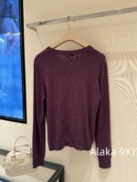 Miumiu Super BeautyWhitening Artifact  24ss Early Autumn New Collection Grape Purple  Color scheme: 100 imported wool knitted cardigan with long sleeves - Image 43