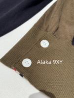 THOM BROWNE   24 Autumn/Winter New CollectionTB New Season Color blocked Dark Brown Knitted Australian/Wool Sweater Cardigan Coat for Women - Image 6