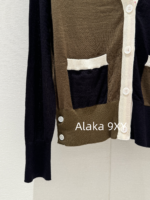 THOM BROWNE   24 Autumn/Winter New CollectionTB New Season Color blocked Dark Brown Knitted Australian/Wool Sweater Cardigan Coat for Women - Image 14