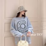 ACNE Studios 24 Autumn New Collection  Estimated Old Hand Worn Hole Flower Yarn Fabric Round Neck Hoodie Men's and Women's Same Long Sleeve Top