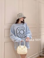 ACNE Studios 24 Autumn New Collection  Estimated Old Hand Worn Hole Flower Yarn Fabric Round Neck Hoodie Men's and Women's Same Long Sleeve Top