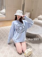 ACNE Studios 24 Autumn New Collection  Estimated Old Hand Worn Hole Flower Yarn Fabric Round Neck Hoodie Men's and Women's Same Long Sleeve Top - Image 3