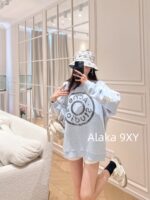 ACNE Studios 24 Autumn New Collection  Estimated Old Hand Worn Hole Flower Yarn Fabric Round Neck Hoodie Men's and Women's Same Long Sleeve Top - Image 4