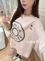 ACNE Studios 24 Autumn New Collection  Estimated Old Hand Worn Hole Flower Yarn Fabric Round Neck Hoodie Men's and Women's Same Long Sleeve Top - Image 8