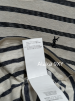 Yves Saint Laurent 2024 Early Autumn New Collection _ Minimally Low key Letter Small Logo BasicRound Neck Striped Long Sleeve Tshirt for Women - Image 6
