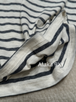 Yves Saint Laurent 2024 Early Autumn New Collection _ Minimally Low key Letter Small Logo BasicRound Neck Striped Long Sleeve Tshirt for Women - Image 7