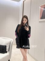 Chrome Hearts is a musthave for trendsetters  Kluo  2024 SS early autumn new collection round neck long sleeved model letter logo base Tshirt for women.