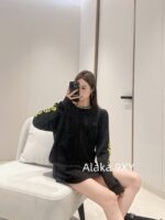 Chrome Hearts is a musthave for trendsetters  Kluo  2024 SS early autumn new collection round neck long sleeved model letter logo base Tshirt for women. - Image 3