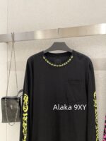 Chrome Hearts is a musthave for trendsetters  Kluo  2024 SS early autumn new collection round neck long sleeved model letter logo base Tshirt for women. - Image 6