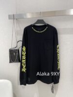 Chrome Hearts is a musthave for trendsetters  Kluo  2024 SS early autumn new collection round neck long sleeved model letter logo base Tshirt for women. - Image 9