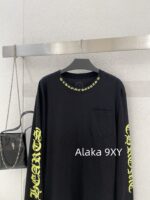Chrome Hearts is a musthave for trendsetters  Kluo  2024 SS early autumn new collection round neck long sleeved model letter logo base Tshirt for women. - Image 10