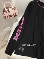 Chrome Hearts is a musthave for trendsetters  Kluo  2024 SS early autumn new collection round neck long sleeved model letter logo base Tshirt for women. - Image 21