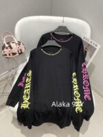 Chrome Hearts is a musthave for trendsetters  Kluo  2024 SS early autumn new collection round neck long sleeved model letter logo base Tshirt for women. - Image 23