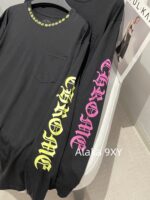 Chrome Hearts is a musthave for trendsetters  Kluo  2024 SS early autumn new collection round neck long sleeved model letter logo base Tshirt for women. - Image 26