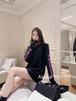 Chrome Hearts is a musthave for trendsetters  Kluo  2024 SS early autumn new collection round neck long sleeved model letter logo base Tshirt for women. - Image 29
