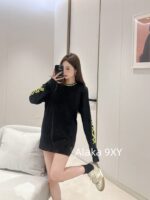 Chrome Hearts is a musthave for trendsetters  Kluo  2024 SS early autumn new collection round neck long sleeved model letter logo base Tshirt for women. - Image 33