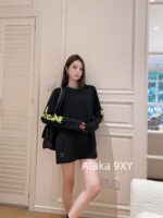 Chrome Hearts is a musthave for trendsetters  Kluo  2024 SS early autumn new collection round neck long sleeved model letter logo base Tshirt for women. - Image 34