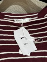Dior's "Pure Desire Atmosphere" D  24 Early Autumn New Collection Color blocked Striped Knitted Top for Women/One Shoulder Small Shirt to Show Thinning and Body Shape - Image 8